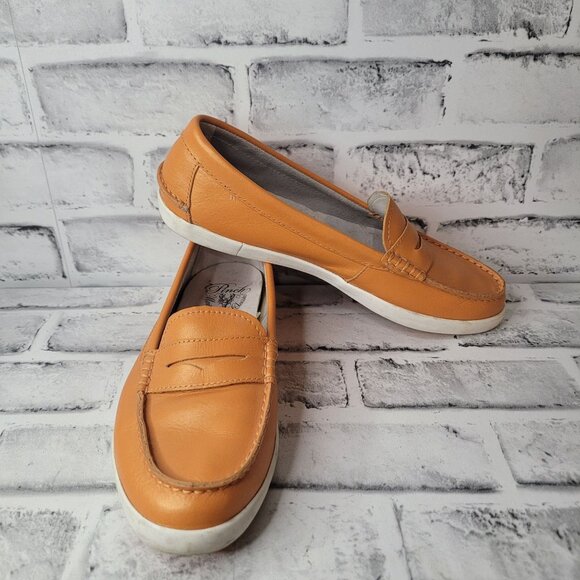 Cole Haan Pinch Main Classic Orange Penny Loafers Women's Size 9 - Picture 1 of 7